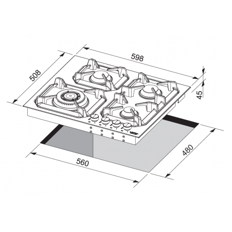 Lofra HR S 6 G0/GA00 /FB Εστία Υγραερίου Αυτόνομη Inox 59.8x50.8εκ. Inox