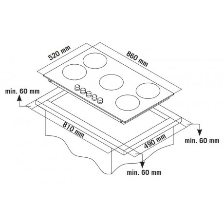 Thermogatz TGS 9490 GL Εστία Φυσικού Αερίου Μαύρο Γυαλί 90cm