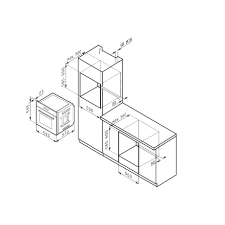 Pyramis 731065 PKLED Αυτόνομος Φούρνος 73 lt Λευκός 034067801