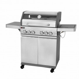 Thermogatz GS Grill View Ψησταριά Υγραερίου Μαντεμένιας Σχάρας 70x42εκ. με 5 Εστίες 18kW και Πλαϊνό Μάτι 03.313.333