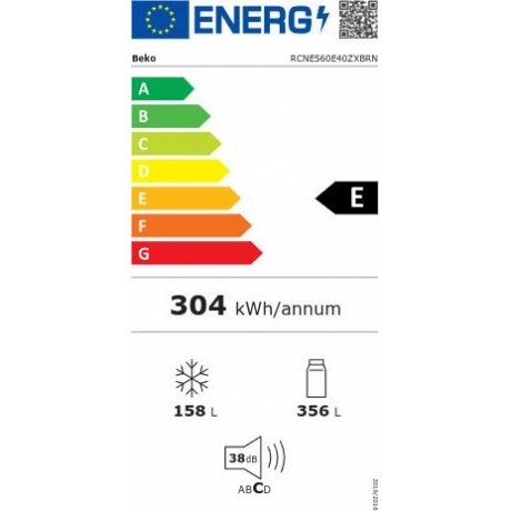 Beko RCNE560E40ZXBRN Ψυγειοκαταψύκτης 514lt No Frost Υ192xΠ70xΒ74.5cm Dark Inox