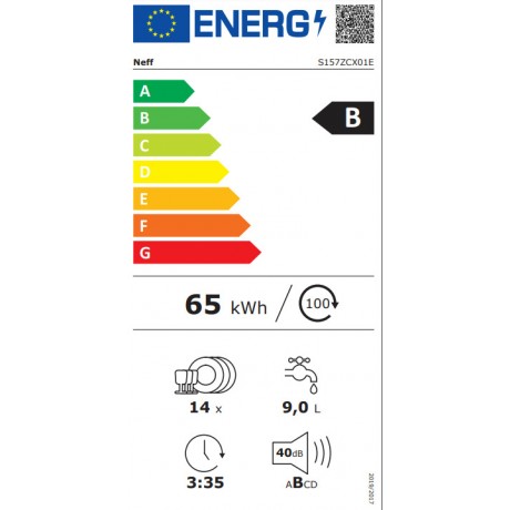 Neff S157ZCX01E Πλήρως Εντοιχιζόμενο Πλυντήριο Πιάτων με Wi-Fi για 14 Σερβίτσια Π59.8xY81.5εκ.  