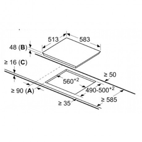 Bosch PKM645BB2E Κεραμική Εστία Αυτόνομη 3 Θέσεων Inox