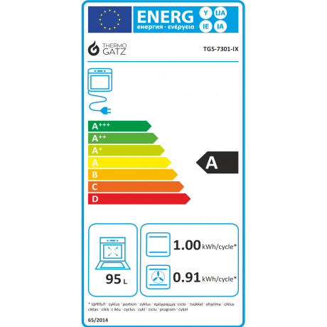 Thermogatz TGS 7301 IX Μικτή Κουζίνα 97lt με Εστίες Υγραερίου Π90εκ. Inox 04.401.095