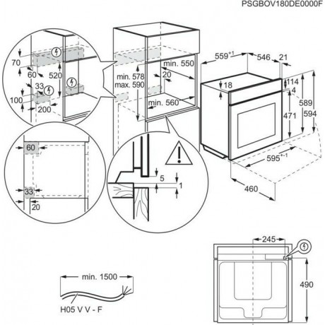 AEG BES331010M Εντοιχιζόμενος Φούρνος  71lt Inox