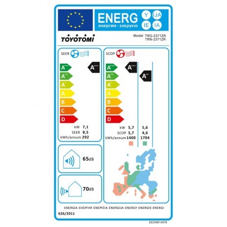 Toyotomi Izuru All DC TRN/TRG-2371ZR Κλιματιστικό 24000 BTU A+++/A+++ με Ιονιστή και WiFi 