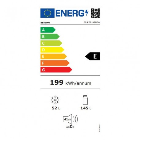 Eskimo ES RTF197NEW Ψυγείο Δίπορτο NoFrost Υ143xΠ55xΒ60εκ. Λευκό