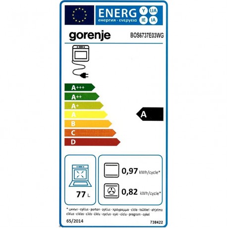 Gorenje BOS6737E03WG Εντοιχιζόμενος Φούρνος Ατμού 77lt Π60εκ. Λευκός 034071201