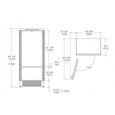 Bertazzoni REF905BBLPTT/24 Εντοιχιζόμενος Ψυγειοκαταψύκτης 556 Lt Total NoFrost Υ213xΠ90xΒ63.5εκ. Κλάση Ε 8057971108220