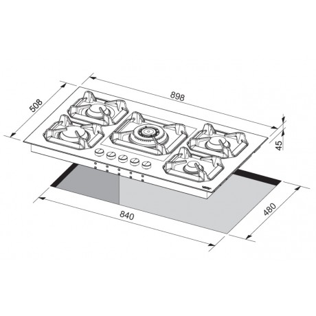 Lofra HR BI 9 A0/GO00 /FB Εστία Αερίου Αυτόνομη 89.8x50.8cm