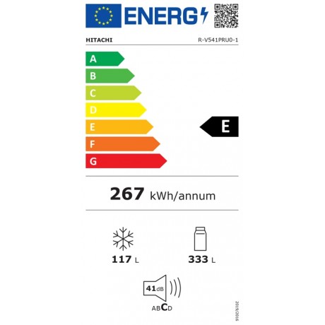 Hitachi R-V541PRU0-1 BSL Ψυγείο Δίπορτο 450lt Υ183.5xΠ71.5xΒ74εκ. Inox