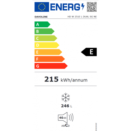 Davoline HD W 251E L DUAL SG ΝΕ Οριζόντιος Καταψύκτης Dual Function 246lt 