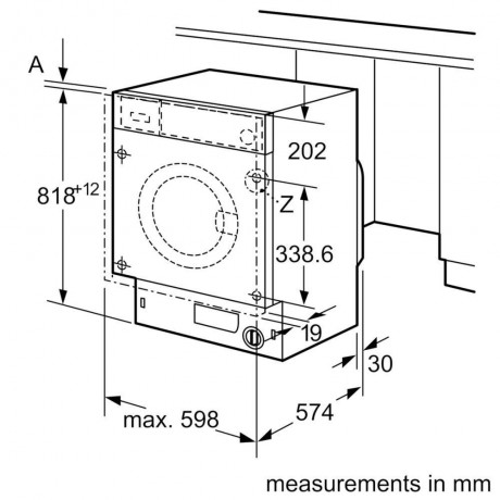 Bosch WIW24342EU Εντοιχιζόμενο Πλυντήριο Ρούχων 8kg 1200 Στροφών 