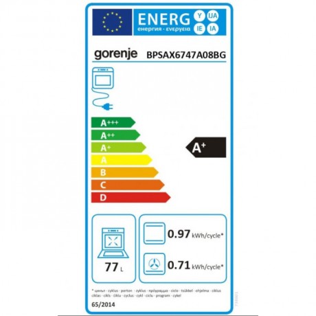 Gorenje BPSAX6747A08BGWI Αυτόνομος Φούρνος Ατμού με Πυρόλυση 77lt WiFi Black