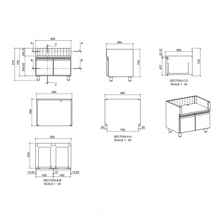 Thermogatz BBQ TGH-B1-M61 Ερμάριο - Συρταριέρα 90x68.4x81.5cm Inox 09.313.005