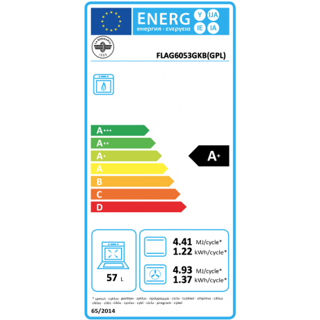 La Germania FLAG6 05 3 G K B (GPL) Εντιχοιζόμενος Φούρνος Υγραερίου ΑΕΡΑ MultiGas Black