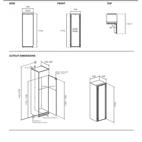 Bertazzoni LRD60 3UBN PVC/20 Πλήρως Εντοιχιζόμενο Ψυγείο Συντήρησης Υ177xΠ54xΒ54.5εκ. 8051361907158 