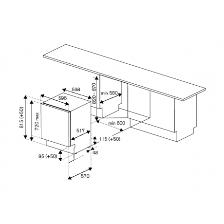 Bertazzoni DW60 83 PRT Πλήρως Εντοιχιζόμενο Πλυντήριο Πιάτων 60cm