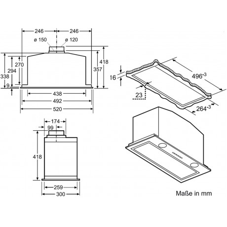 Bosch DHL575C Μηχανισμός Απορρόφησης 52cm Inox