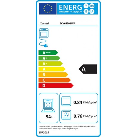  Zanussi ZCV65201WA Κεραμική Κουζίνα