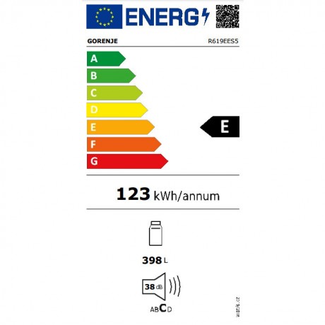 Gorenje R619EES5 + FN619EES5 Σετ Ψυγείο και Καταψύκτης No Frost Inox Υ185xΠ120xB66.3εκ 031009501+31009601