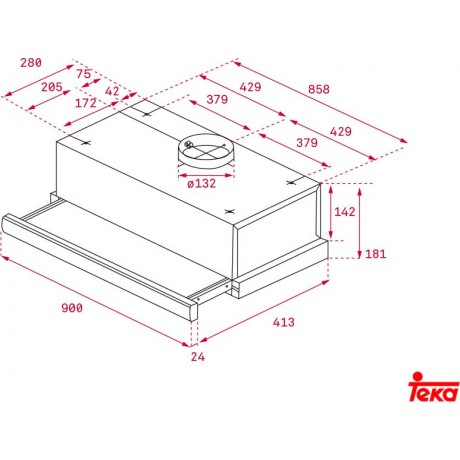 Teka TL 9310 Συρόμενος Απορροφητήρας 90cm Inox