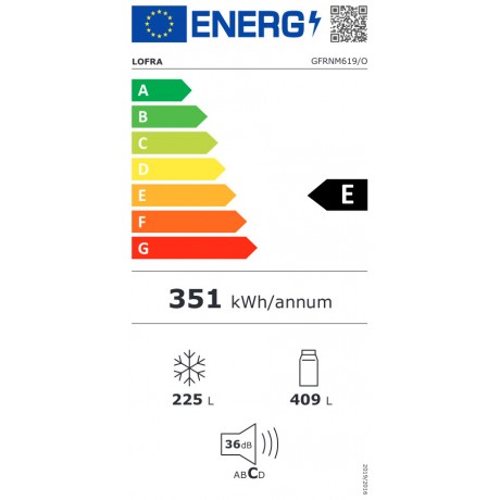 Lofra GFRNM619/O Ψυγείο Ντουλάπα 634lt NoFrost Υ178xΠ92xΒ72εκ. Μαύρο  