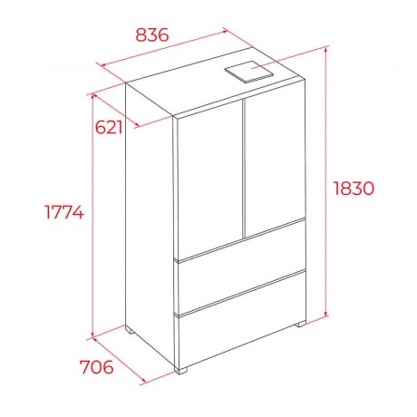 Teka RFD 75850 GBK Ψυγείο Ντουλάπα Total NoFrost Υ183xΠ83.6xΒ70.6εκ. Black Crystal