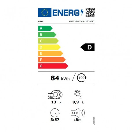 AEG FUE53610ZM Εντοιχιζόμενο Πλυντήριο Πιάτων 60cm Inox Πόρτα 