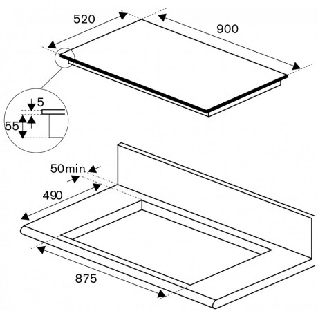 Bertazzoni P90 5I 2M 30NVS Επαγωγική Εστία Αυτόνομη 90εκ 8057971105090 