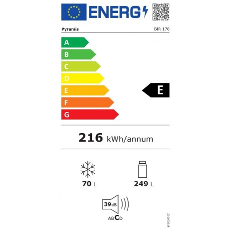 Pyramis BIR 178 Εντοιχιζόμενος Ψυγειοκαταψύκτης Υ178xΠ54xΒ54εκ. 031007702