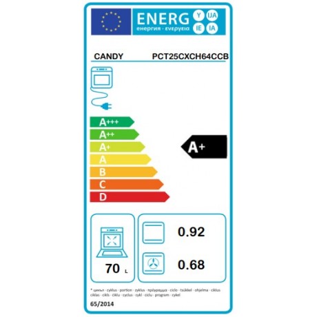 Candy PCT25CXCH64CCB Αυτόνομο Σετ Εντοιχισμού 70lt Inox  Α+ 33900685