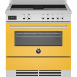 Bertazzoni PROCH94I1EGIT Κουζίνα με Εστίες Επαγωγικές και Ενσωματωμένο Απορροφητήρα 90εκ Κίτρινο 