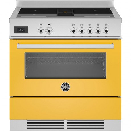 Bertazzoni PROCH94I1EGIT Κουζίνα με Εστίες Επαγωγικές και Ενσωματωμένο Απορροφητήρα 90εκ Κίτρινο 