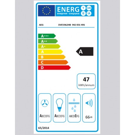 AEG DVE5962HB Απορροφητήρας Καμινάδα 90cm Μαύρος