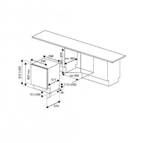 Bertazzoni DW60 E PR/21 Πλήρως Εντοιχιζόμενο Πλυντήριο Πιάτων για 12 Σερβίτσια Π60εκ.  