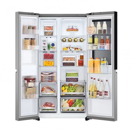 LG GSVV80PYLL Ψυγείο Ντουλάπα 655lt Total NoFrost Υ179xΠ91.3xΒ73.5εκ. Inox