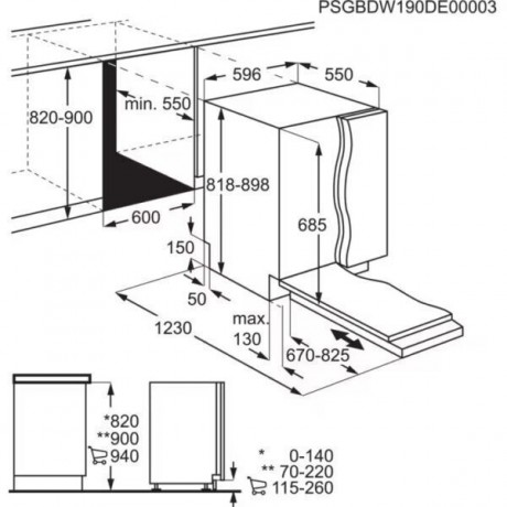 AEG FSE94848P ComfortLift Πλήρως Εντοιχιζόμενο Πλυντήριο Πιάτων 60cm