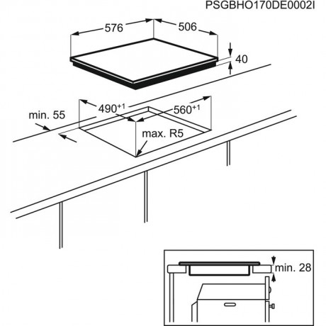 Zanussi ZOHEX0X + ZHDN670X Φούρνος κάτω Πάγκου 72lt με Κεραμικές Εστίες Inox 