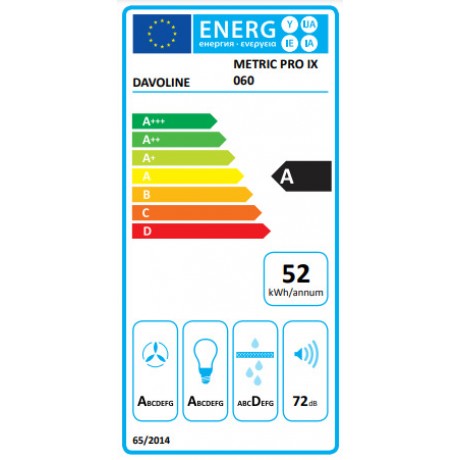 Davoline Metric Pro Απορροφητήρας Καμινάδα 60cm Inox  