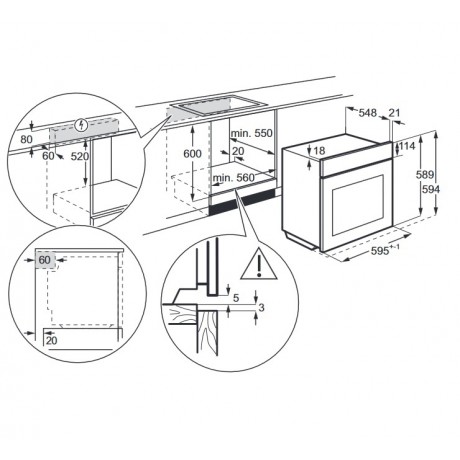 Zanussi ZOHEF0X2 + ZHRN641K Εντοιχιζόμενο Σετ 72lt 60εκ. Inox  