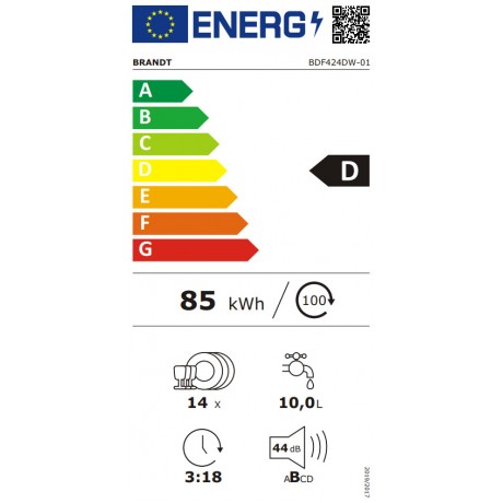 Brandt BDF424DW Ελεύθερο Πλυντήριο Πιάτων 60cm Λευκό