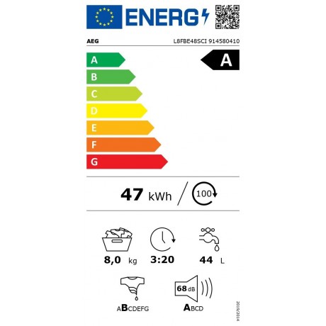 AEG L8FBE48SCI Εντοιχιζόμενο Πλυντήριο Ρούχων 8kg 1400 Στροφών 