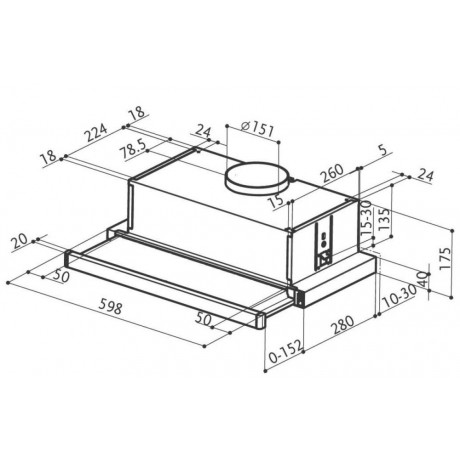 Faber Flexa Glass Συρόμενος Απορροφητήρας 60cm Μαύρος 