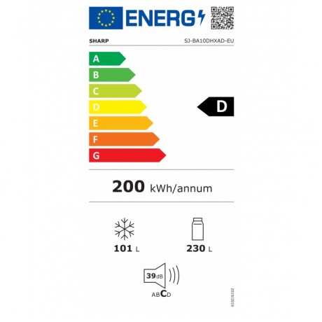 Sharp SJ-BA10DHXAD Ψυγειοκαταψύκτης 331lt NoFrost Υ185xΠ59.5xΒ65εκ. Dark Inox