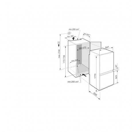 Liebherr ICBSd 5122 Plus Εντοιχιζόμενος Ψυγειοκαταψύκτης 255lt Υ178.8xΠ57xΒ55εκ.