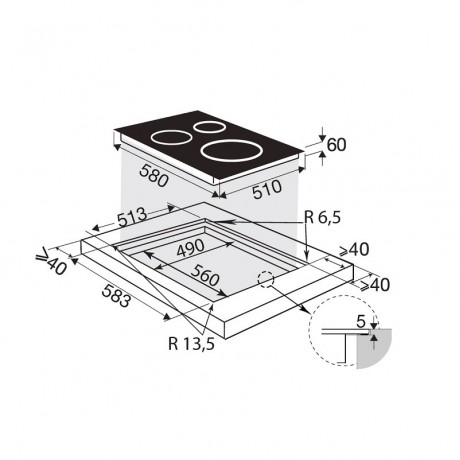 Brandt BPI164DUW Επαγωγική Εστία με DuoZone 60cm Λευκή