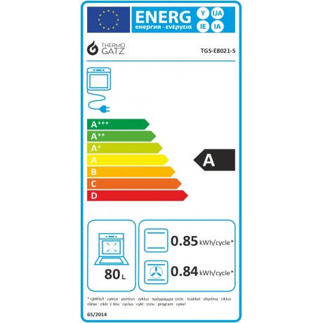 Thermogatz TGS E8021 S Κουζίνα Με Αέρα 80lt με Εμαγιέ Εστίες Π60εκ. Inox  