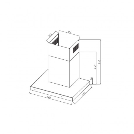 Davoline TATE 060 IX-BL Απορροφητήρας Καμινάδα 60cm Inox Α+