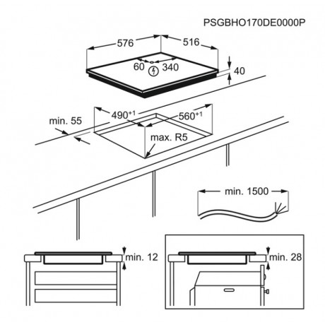 ΑEG IKB64431XB MaxiSense® 60 cm Κεραμική Eπαγωγική Eστία